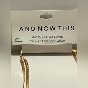 And now this 18 karat over brass double chain gold, and cz stones